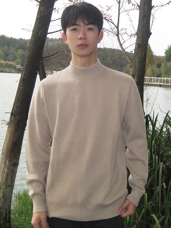 Džemper s mock-neck ovratnikom za jesen-zimu, unisex topli osnovni gornji dio