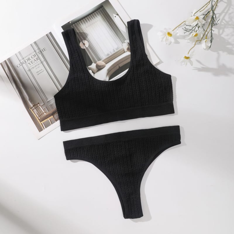 Безжичен безшевен спортно-йога комплект бельо с модел на гръб, 80% найлон, дишащ