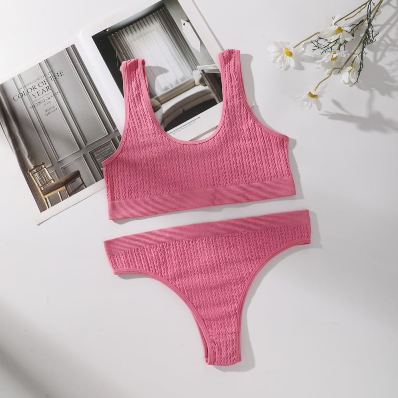 Безжичен безшевен спортно-йога комплект бельо с модел на гръб, 80% найлон, дишащ