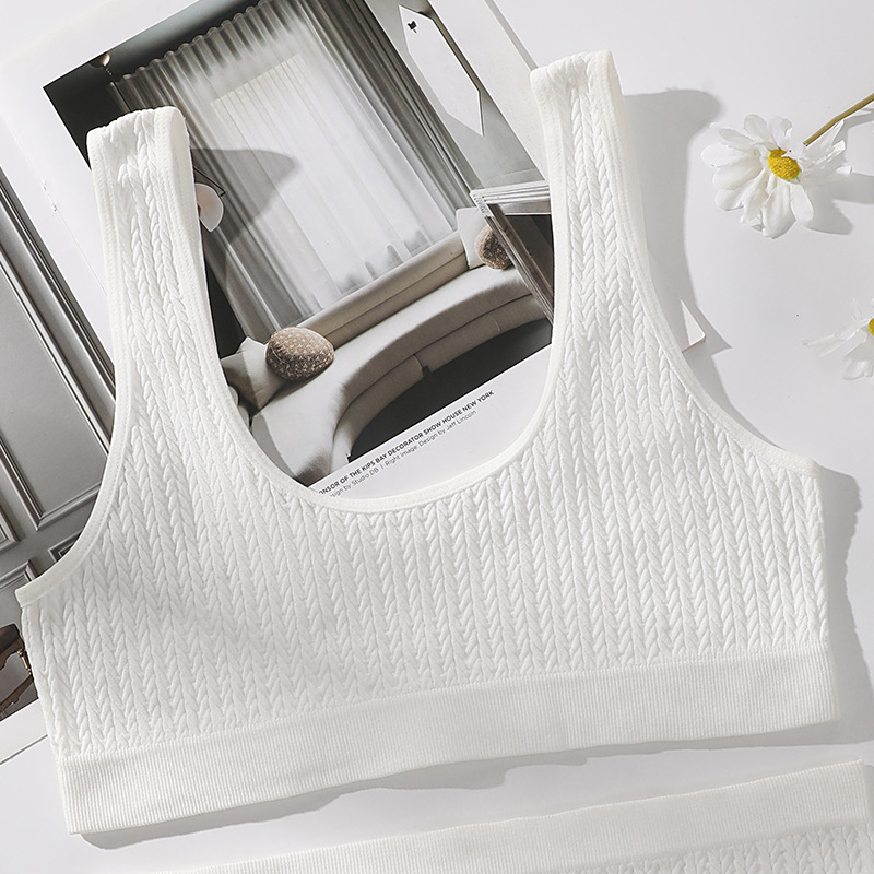 Безжичен безшевен спортно-йога комплект бельо с модел на гръб, 80% найлон, дишащ