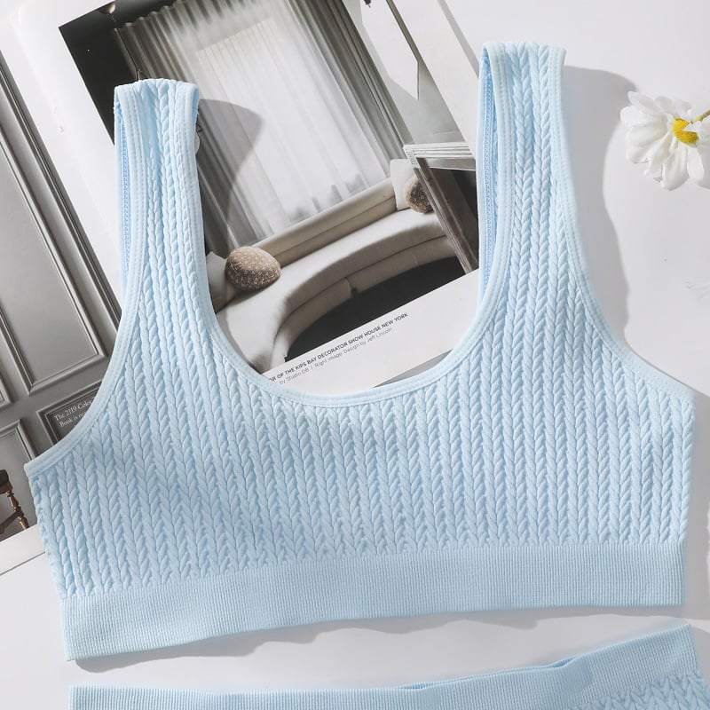 Безжичен безшевен спортно-йога комплект бельо с модел на гръб, 80% найлон, дишащ