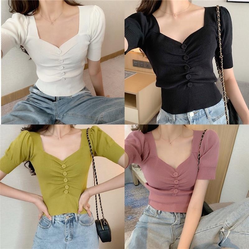 Pleteni top s polo ovratnikom, uski kroj, mješavina pamuka-poliester-elastan, shirred detalji