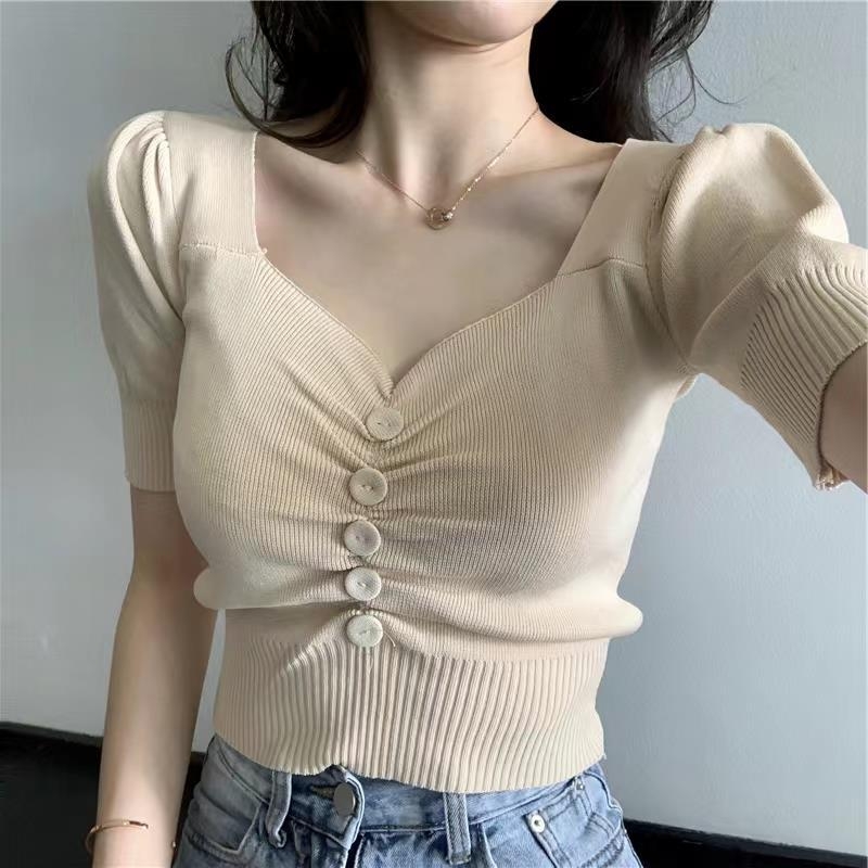 Pleteni top s polo ovratnikom, uski kroj, mješavina pamuka-poliester-elastan, shirred detalji
