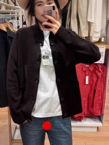 Unisex Soufflé pleteni kardigan sa stojećim ovratnikom, akrilno vlakno, jesen-zima