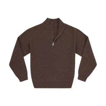 Férfi gyapjúkeverék pulóver, Slim fit, cipzárral és Half-Turtleneck gallérral, kötött