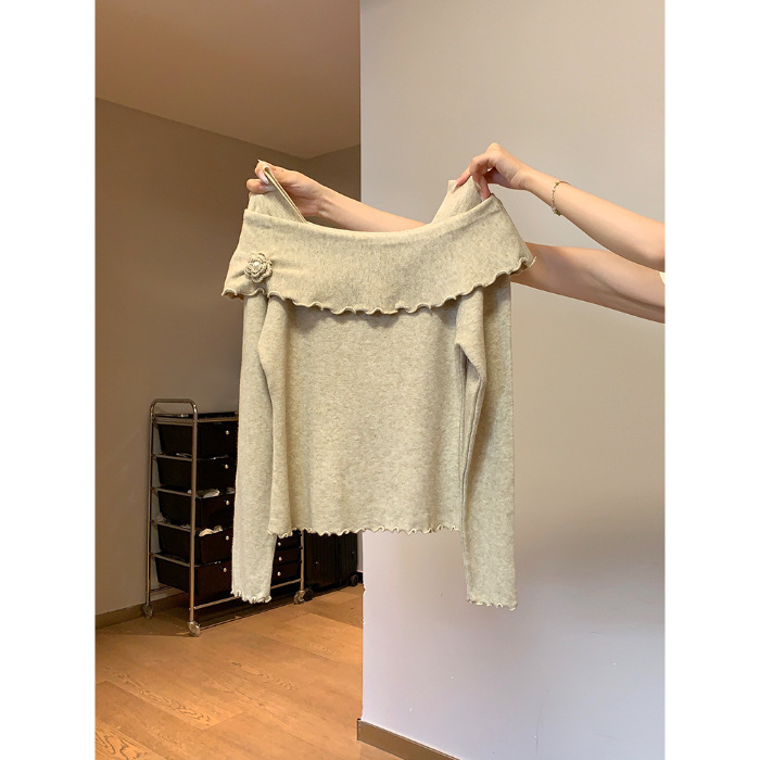 Chenille džemper sa spandeksom, slim-fit kroj, polo ovratnik, rukavi princeze