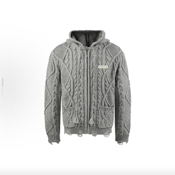 Kollégiumi stílusú kardigán 3D dzsákárd hímzéssel, 90% pamut, laza szabás, kerek nyak