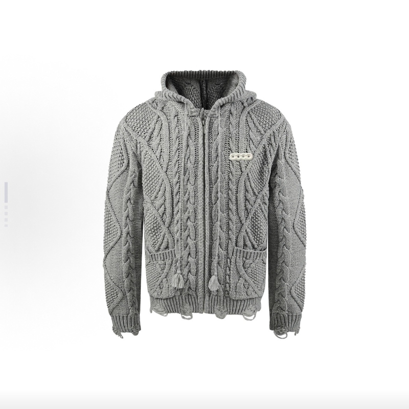 Kollégiumi stílusú kardigán 3D dzsákárd hímzéssel, 90% pamut, laza szabás, kerek nyak