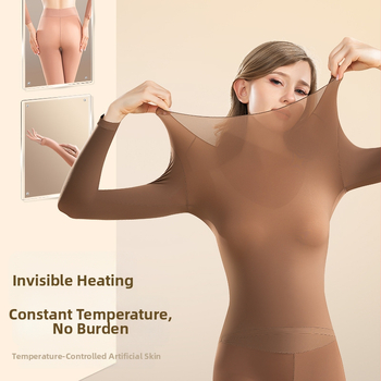 Set de lenjerie termică - Ultra-subțire, Cald, Antistatice, Nailon cu îngrijire a pielii prin acid hialuronic, croială strânsă