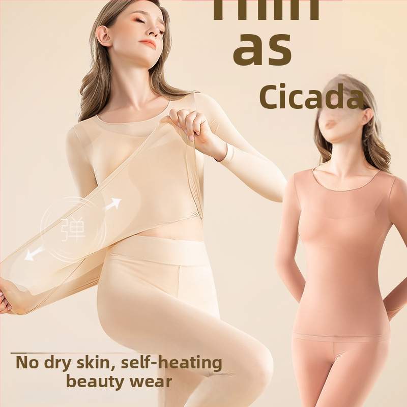 Termālā apakšveļas komplekts - ultra plāns, silts, antistatiskas, neilona audums ar ādas kopšanu ar hialuronskābi, stingra piegriezums