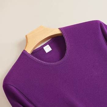 Top termic din bumbac 100%, pulover cu guler rotund, fără cusături, dintr-un singur strat, țesătură 181–200 g/m²