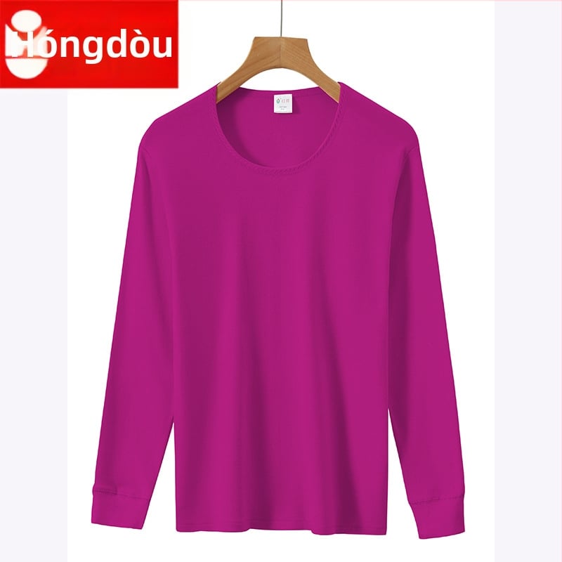 Top termic din bumbac 100%, pulover cu guler rotund, fără cusături, dintr-un singur strat, țesătură 181–200 g/m²