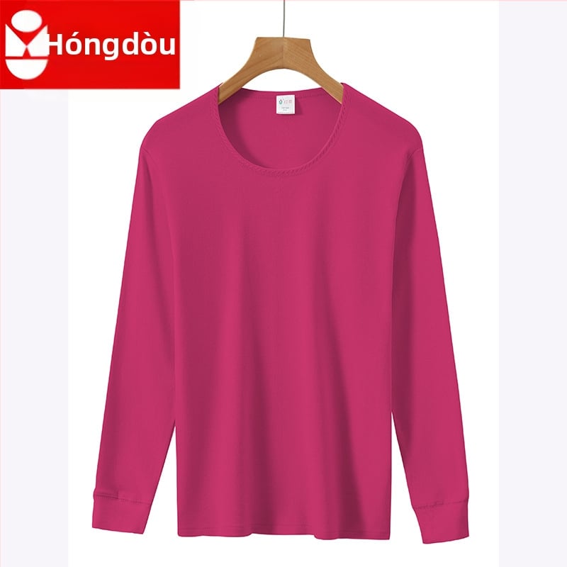 Top termic din bumbac 100%, pulover cu guler rotund, fără cusături, dintr-un singur strat, țesătură 181–200 g/m²