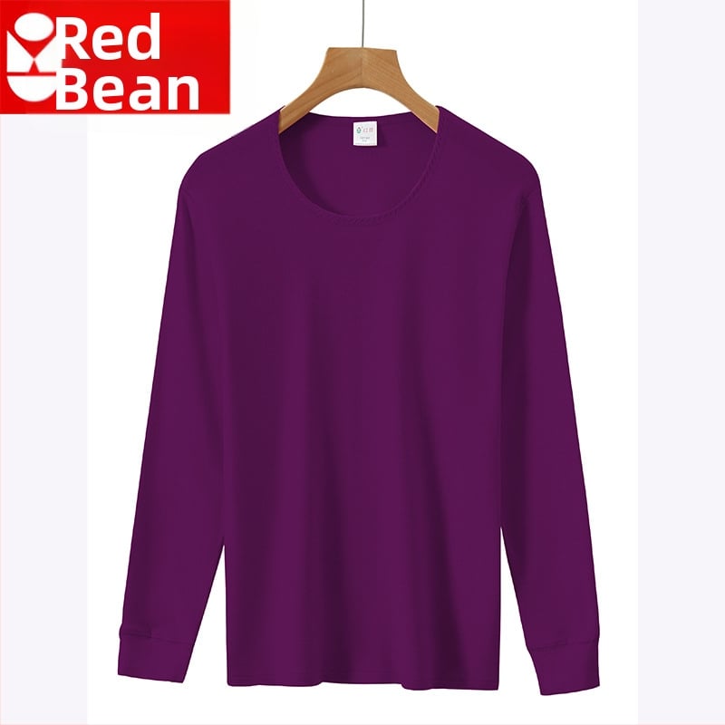 Top termic din bumbac 100%, pulover cu guler rotund, fără cusături, dintr-un singur strat, țesătură 181–200 g/m²