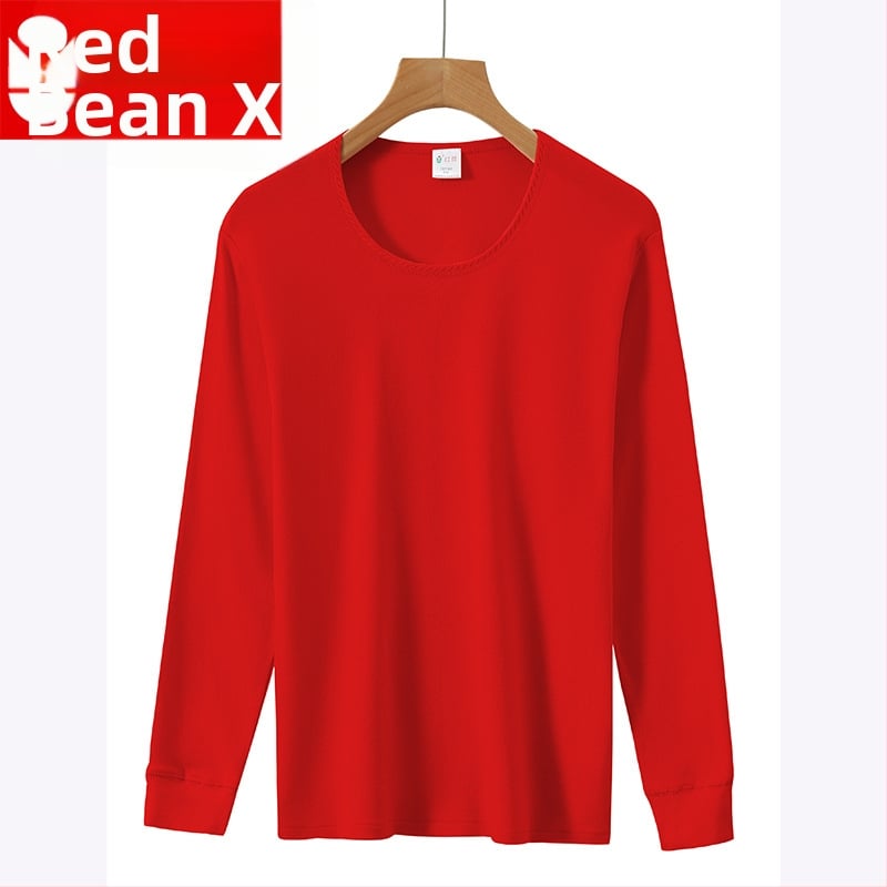 Top termic din bumbac 100%, pulover cu guler rotund, fără cusături, dintr-un singur strat, țesătură 181–200 g/m²