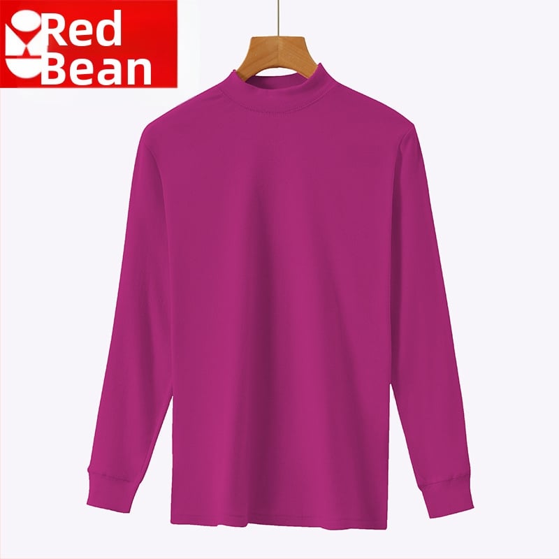 Top termic din bumbac 100%, pulover cu guler rotund, fără cusături, dintr-un singur strat, țesătură 181–200 g/m²