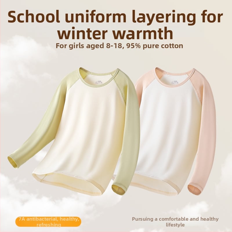 Top termic de toamnă pentru fete – 95% bumbac, un singur strat, 181–200 g/m², pentru 7–18 ani