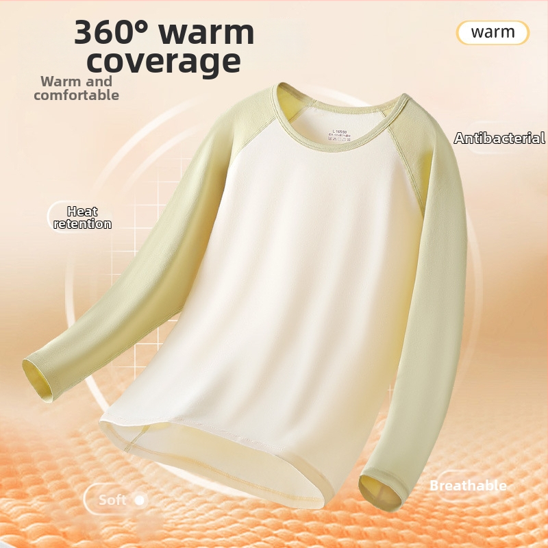 Meitenēm rudens termālais top – 95% kokvilna, vienslāņu, 181–200 g/m², vecuma grupai 7–18 gadi