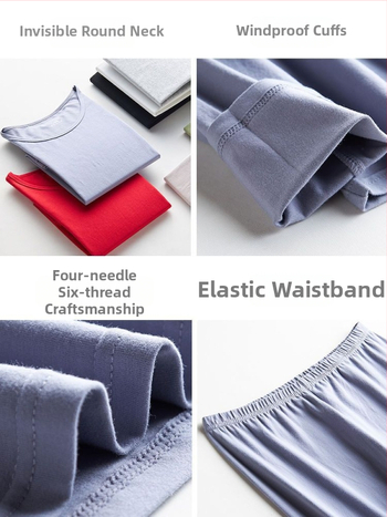 Moterų rudens medvilnės bazinis komplektas, siauras kirpimas, plonas, vienas sluoksnis, 180–250 g/m²