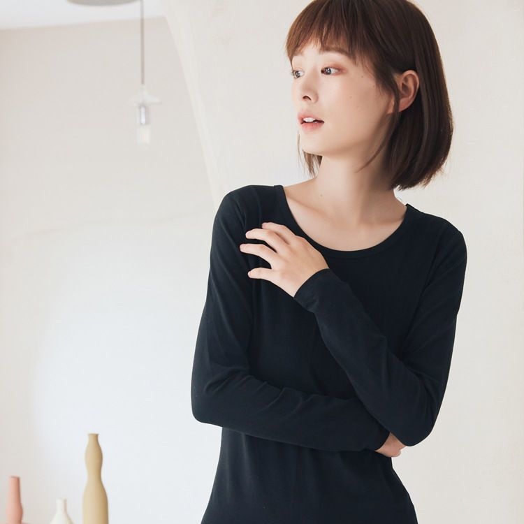 Női őszi pamut alapréteg készlet, karcsú szabás, vékony, egy réteg, 180–250 g/m²