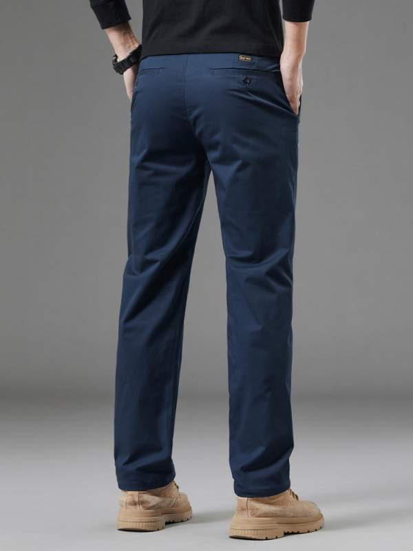Muške pamučne hlače khaki, ravnog kroja, slim fit, elastične