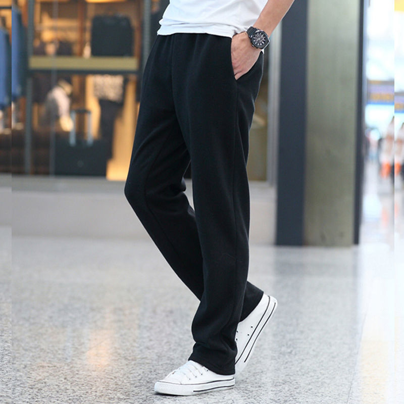 Pantaloni casual din bumbac pentru bărbați, croială lejeră, talie înaltă, respirabili și absorbanti de umezeală