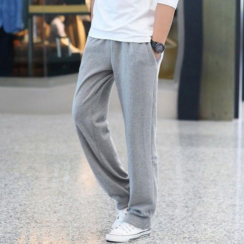 Pantaloni casual din bumbac pentru bărbați, croială lejeră, talie înaltă, respirabili și absorbanti de umezeală