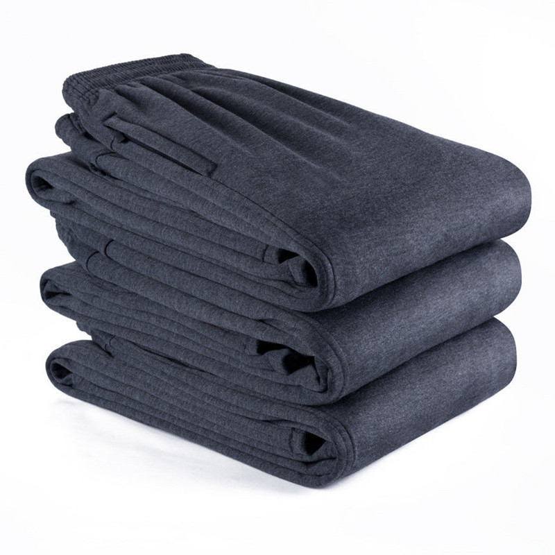 Pantaloni de iarnă pentru bărbați din amestec de bumbac, căptușiți cu fleece, talie medie, buzunare cu fermoar