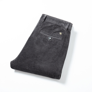 Corduroy casual pants for men - χειμώνας, μέση, χαλαρή ίσια γραμμή, φερμουά, βαμβάκι Corduroy