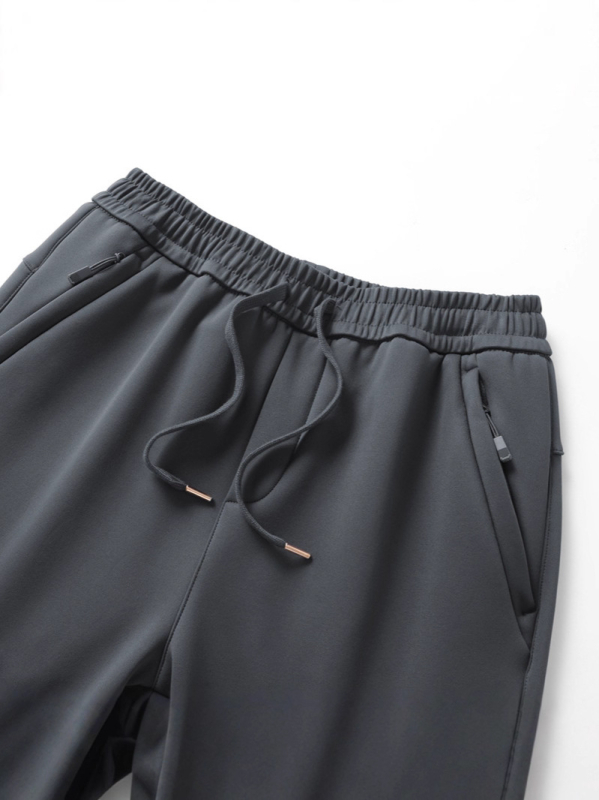 Pantaloni sport casual - Nylon-Spandex 88/12, căptușeală fleece, elasticitate ridicată, talie medie, croială largă