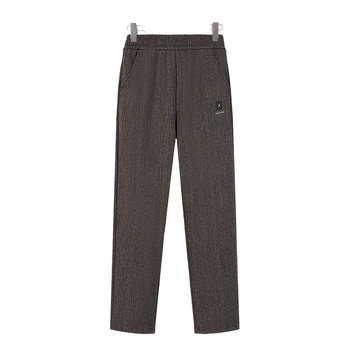 Női fleece-béléses vastag nadrág, elasztikus derék, egyenes szabás, lazán illeszkedő, hosszú idős nők számára