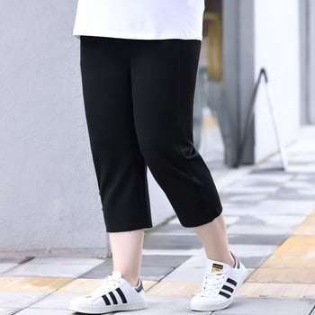 Pantaloni pentru femei cu talie înaltă, lungime cropped, croi drept, poliester ultra-subțire (90–95%), vară 2024, casual