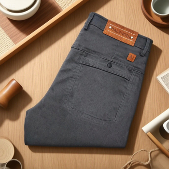 Ανδρικά παντελόνια business casual, ίσιο κόψιμο, μεσαία μέση, κλείσιμο με κορδόνι, μείγμα πολυεστέρα