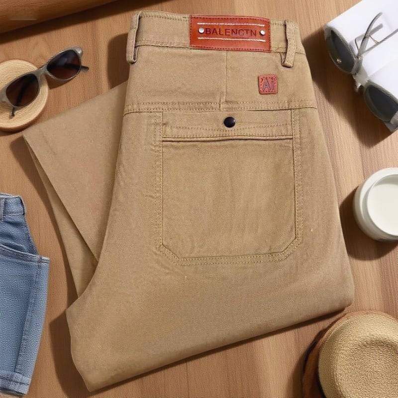 Ανδρικά παντελόνια business casual, ίσιο κόψιμο, μεσαία μέση, κλείσιμο με κορδόνι, μείγμα πολυεστέρα