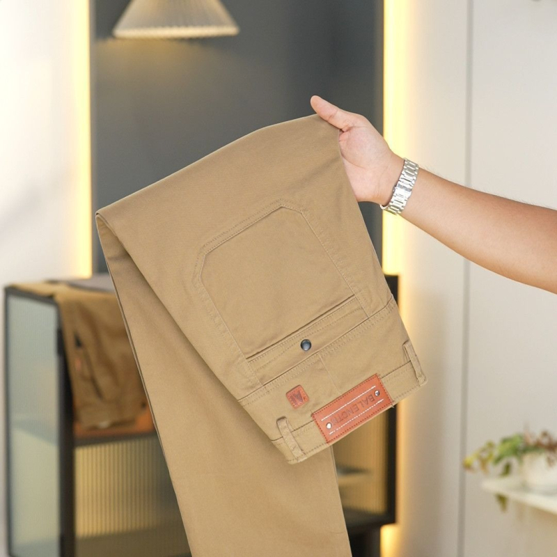 Ανδρικά παντελόνια business casual, ίσιο κόψιμο, μεσαία μέση, κλείσιμο με κορδόνι, μείγμα πολυεστέρα