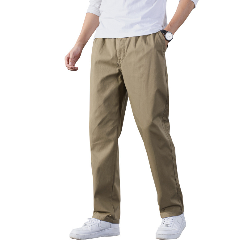 Pantaloni de lucru din bumbac, croială dreaptă, talie medie, fermoar, buzunare multiple, pentru iarnă