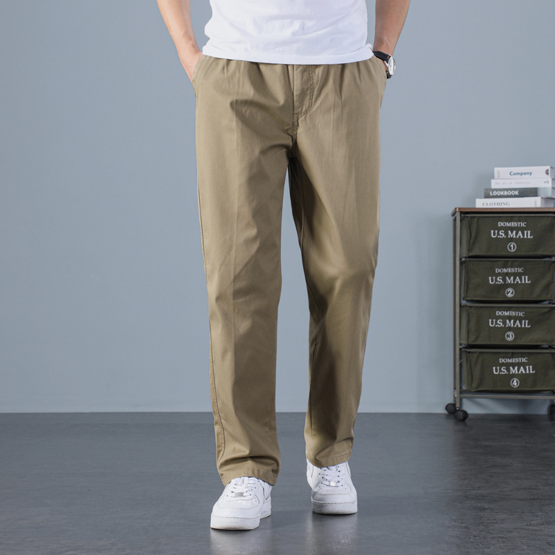 Pantaloni de lucru din bumbac, croială dreaptă, talie medie, fermoar, buzunare multiple, pentru iarnă