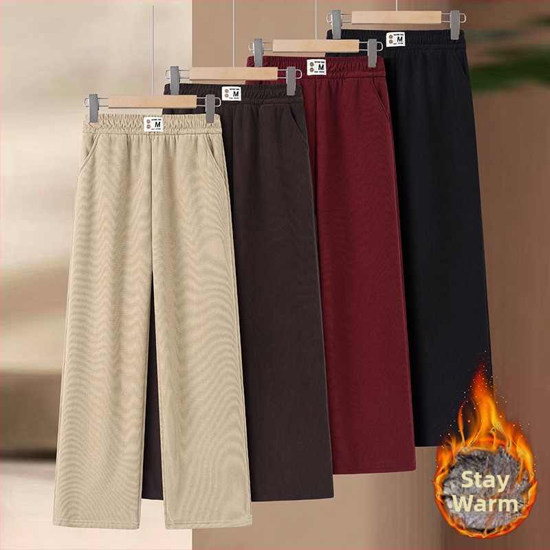 Dámske široké nohavice z polyesteru, 90-95% polyester, voľný strih, kancelársky štýl, mikroelastický materiál