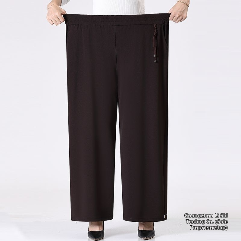 Moterų vidutinio ir vyresnio amžiaus platėnos kelnės, rudens–žiemos, patogios, elastinga juosta, retro stilius (TR audinys, PVC 90–95%, Triacetate <30%, 2025 m. pavasario leidimas)