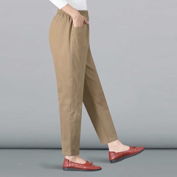 Női pamutnadrág, egyenes szabás, capri hossz, elasztikus derék, vékony anyag, 95% pamut