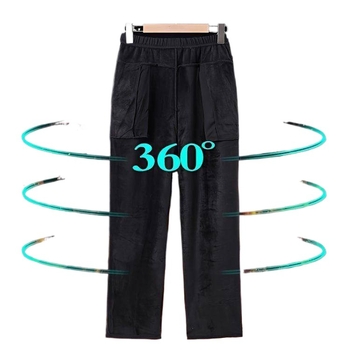 Pantaloni casual din lână, drepti, pentru femei, talie înaltă cu elastic