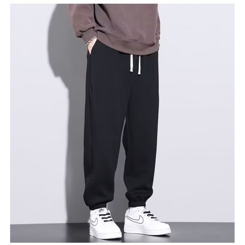 Casual muške hlače do gležnja, poliester-Lycra tkanina, dvostruki pojas, nošenje kroz sve sezone