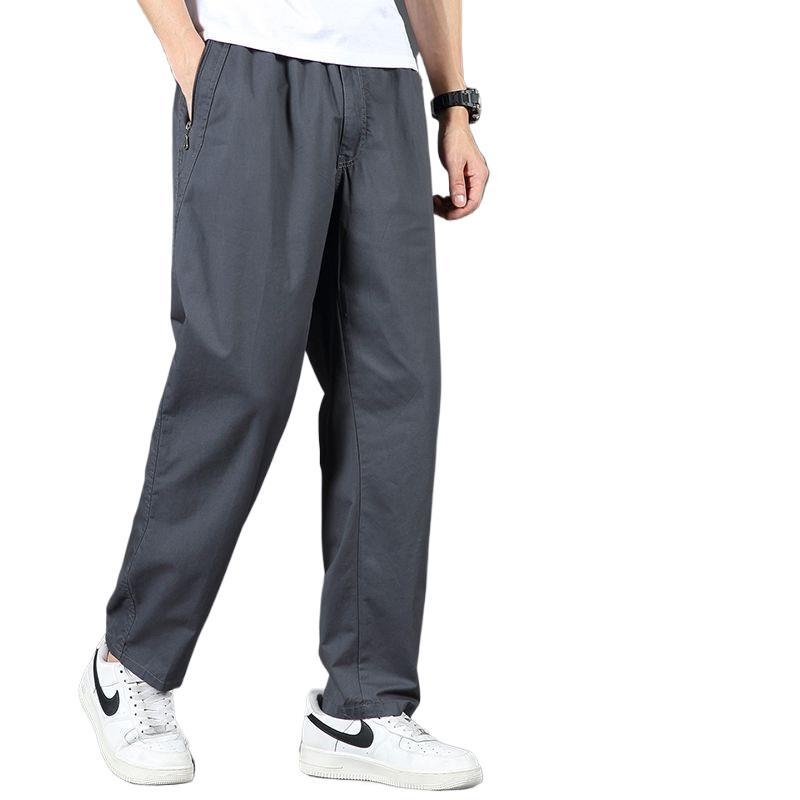 2025 pamučne ravne casual hlače za muškarce, fleec podstava, cargo stil s džepovima, ležeran kroj