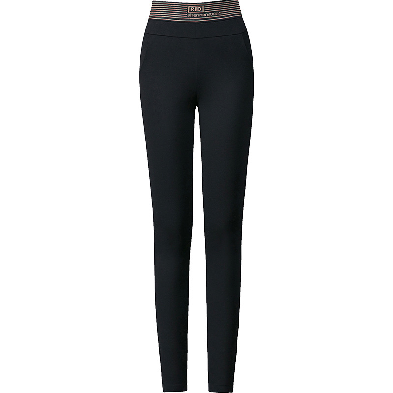 Női ceruza nadrág, poliészter-elasztán keverék, magas derekú, szűk szabás, téli 2022, koreai stílus