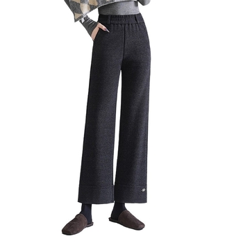Дамски вълнени панталони за зима 2025, свободен силует, casual стил, микроеластичност