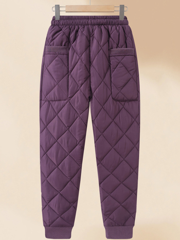 Дамски зимни топли панталони – висока талия, свободен крой, дебели полиестерни влакна (Зима 2025)