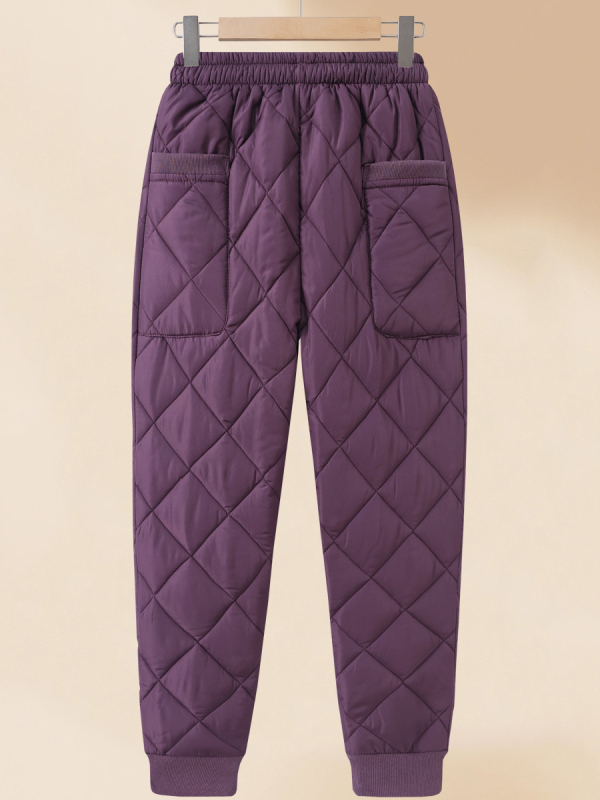 Дамски зимни топли панталони – висока талия, свободен крой, дебели полиестерни влакна (Зима 2025)