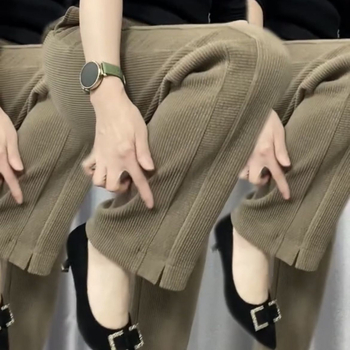 Pantaloni harém din lână, grosime standard, lansare primăvară 2024, pantaloni casual pentru femei