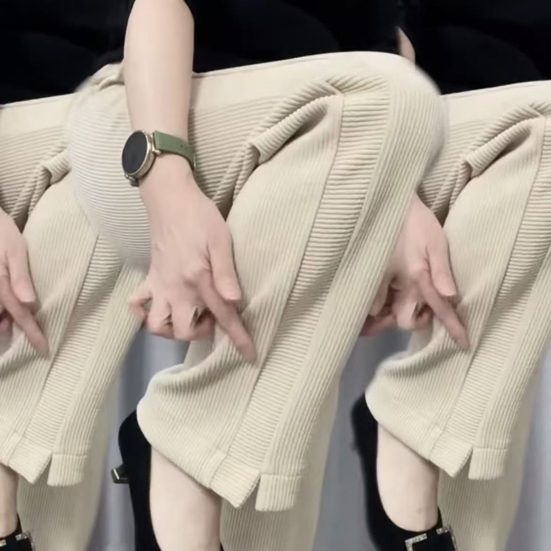 Pantaloni harém din lână, grosime standard, lansare primăvară 2024, pantaloni casual pentru femei