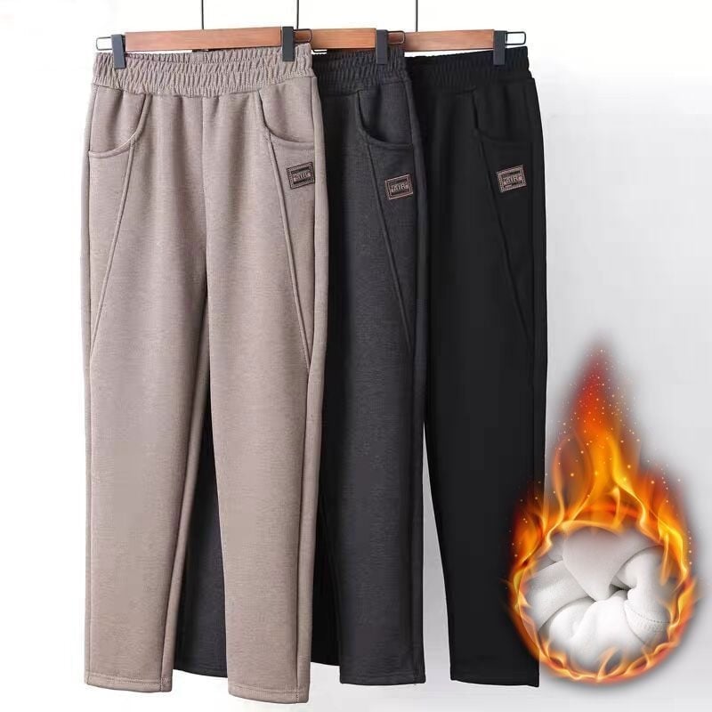 Moteriškos vilnos harėmo kelnės su fliso pamušalu, žieminės kasdienės kelnės